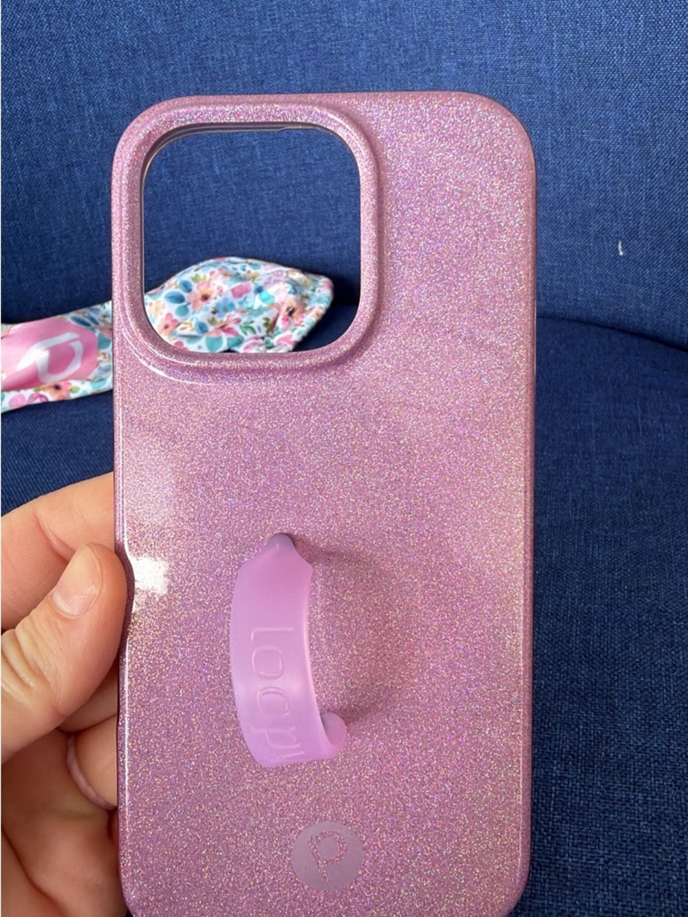 Loopy Case Pink Glitter Phone Case with Lavender Loop - iPhone 12 Pro